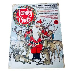 Vintage Family Circle Magazine December 1963 Gyo Fujikawa Santa Retro Christmas